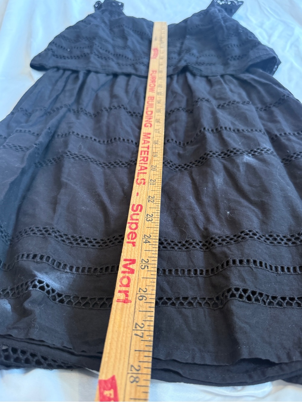 Topshop Black Tiered Eyelet Mini Dress - Picture 6 of 6